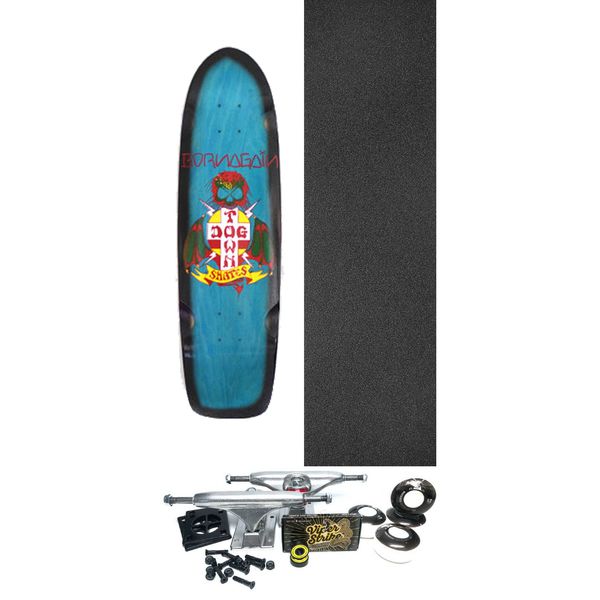 Dogtown Skateboards Born Again 70's Rider Black / Black Skateboard Deck - 8.37" x 30.57" - Complete Skateboard Bundle